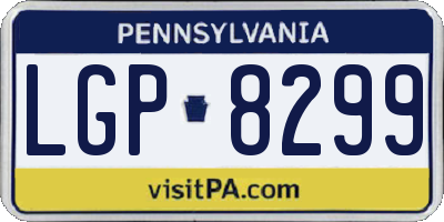 PA license plate LGP8299