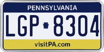 PA license plate LGP8304