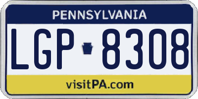 PA license plate LGP8308