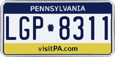 PA license plate LGP8311