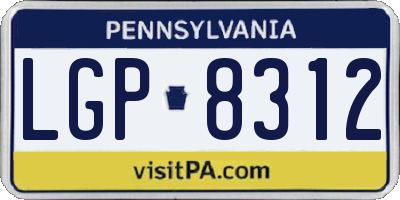 PA license plate LGP8312