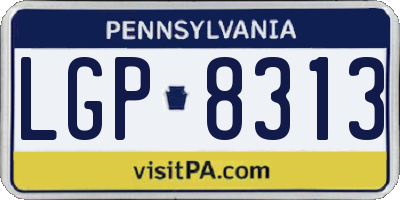 PA license plate LGP8313