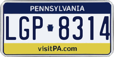 PA license plate LGP8314