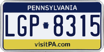 PA license plate LGP8315