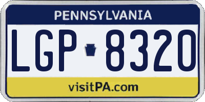 PA license plate LGP8320