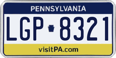 PA license plate LGP8321
