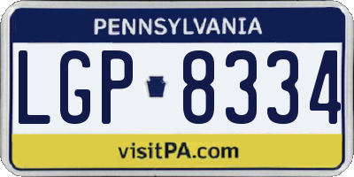 PA license plate LGP8334