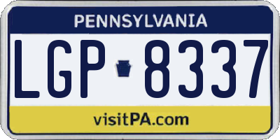 PA license plate LGP8337