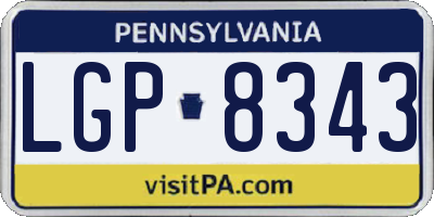 PA license plate LGP8343