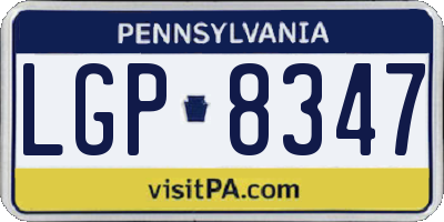 PA license plate LGP8347