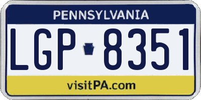 PA license plate LGP8351