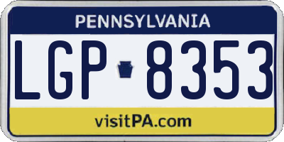 PA license plate LGP8353