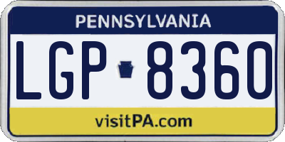 PA license plate LGP8360