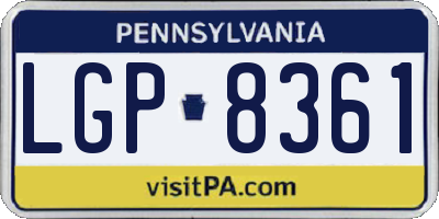 PA license plate LGP8361