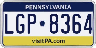 PA license plate LGP8364