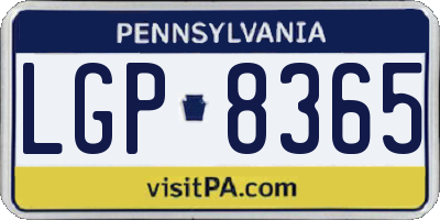 PA license plate LGP8365