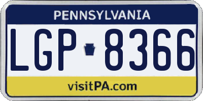PA license plate LGP8366