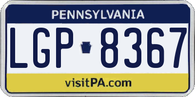 PA license plate LGP8367