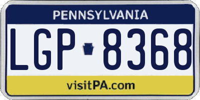 PA license plate LGP8368