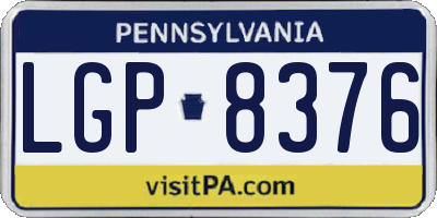 PA license plate LGP8376