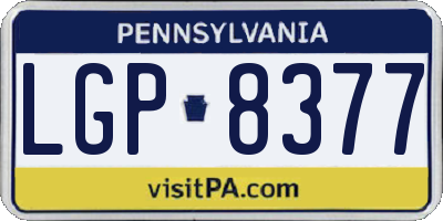 PA license plate LGP8377