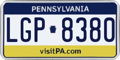 PA license plate LGP8380