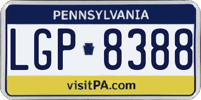 PA license plate LGP8388