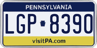 PA license plate LGP8390