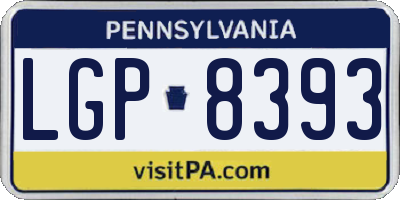 PA license plate LGP8393