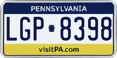PA license plate LGP8398