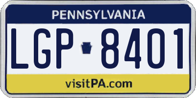 PA license plate LGP8401