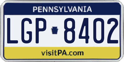 PA license plate LGP8402