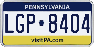 PA license plate LGP8404