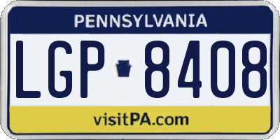 PA license plate LGP8408