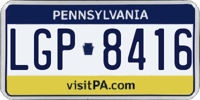 PA license plate LGP8416