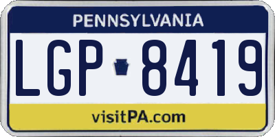 PA license plate LGP8419