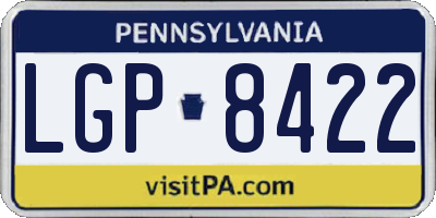 PA license plate LGP8422