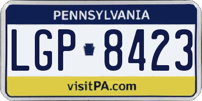 PA license plate LGP8423