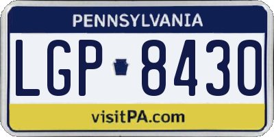 PA license plate LGP8430