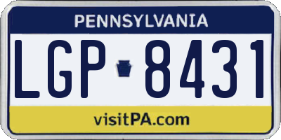 PA license plate LGP8431