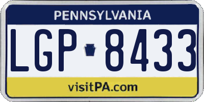 PA license plate LGP8433