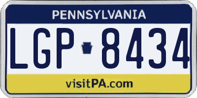 PA license plate LGP8434