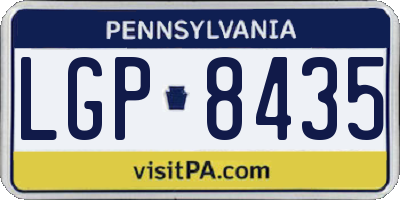 PA license plate LGP8435