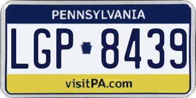 PA license plate LGP8439