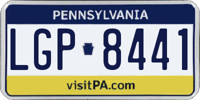 PA license plate LGP8441