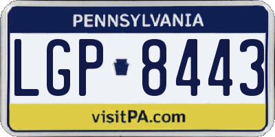 PA license plate LGP8443