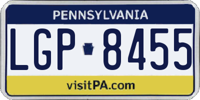 PA license plate LGP8455