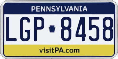 PA license plate LGP8458