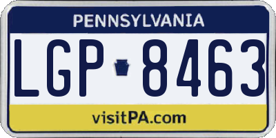 PA license plate LGP8463