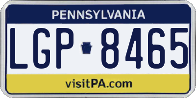 PA license plate LGP8465